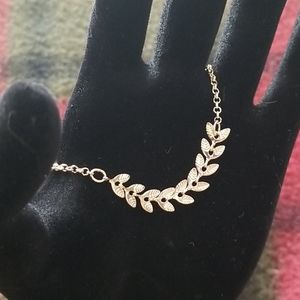 Womens gold plated leaf braclet